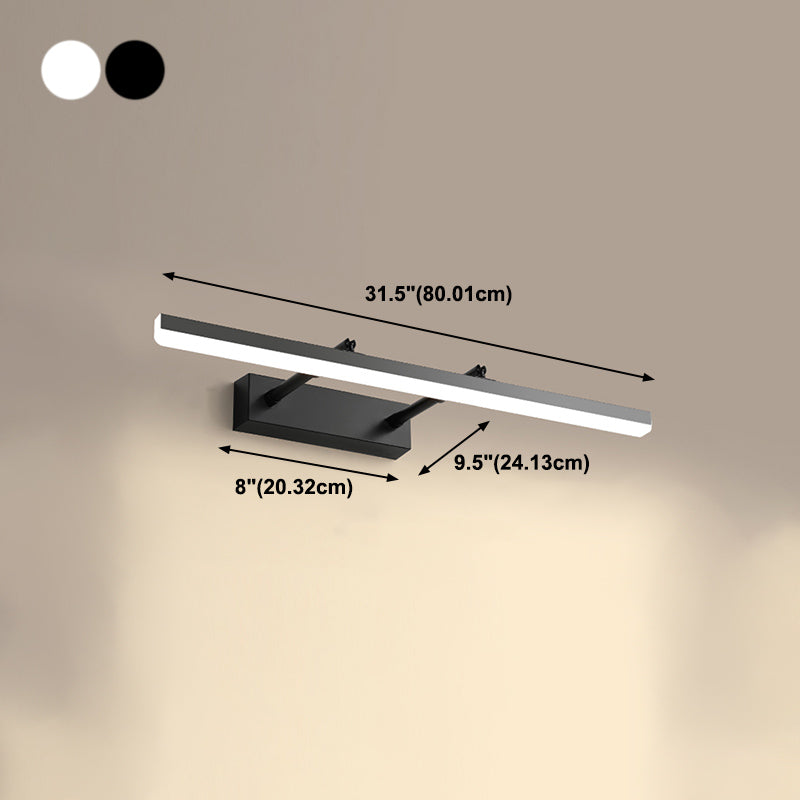 Metal Linear Shape Mirror Wall Light Modern 1-Light Swing Arm Mirror Wall Mount Light