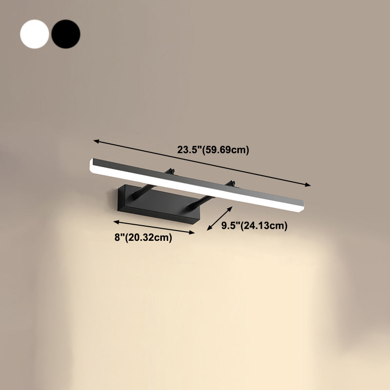 Metal Linear Shape Mirror Wall Light Modern 1-Light Swing Arm Mirror Wall Mount Light