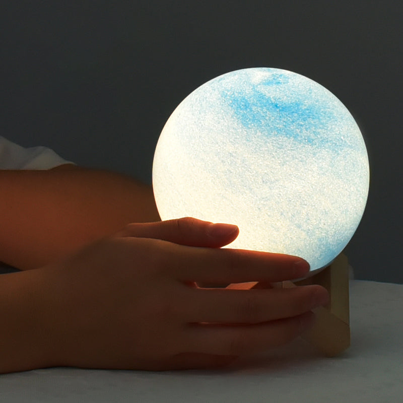 Glass Round Shape Table Lamp Modern Style 1 Light Table Lamp Fixture
