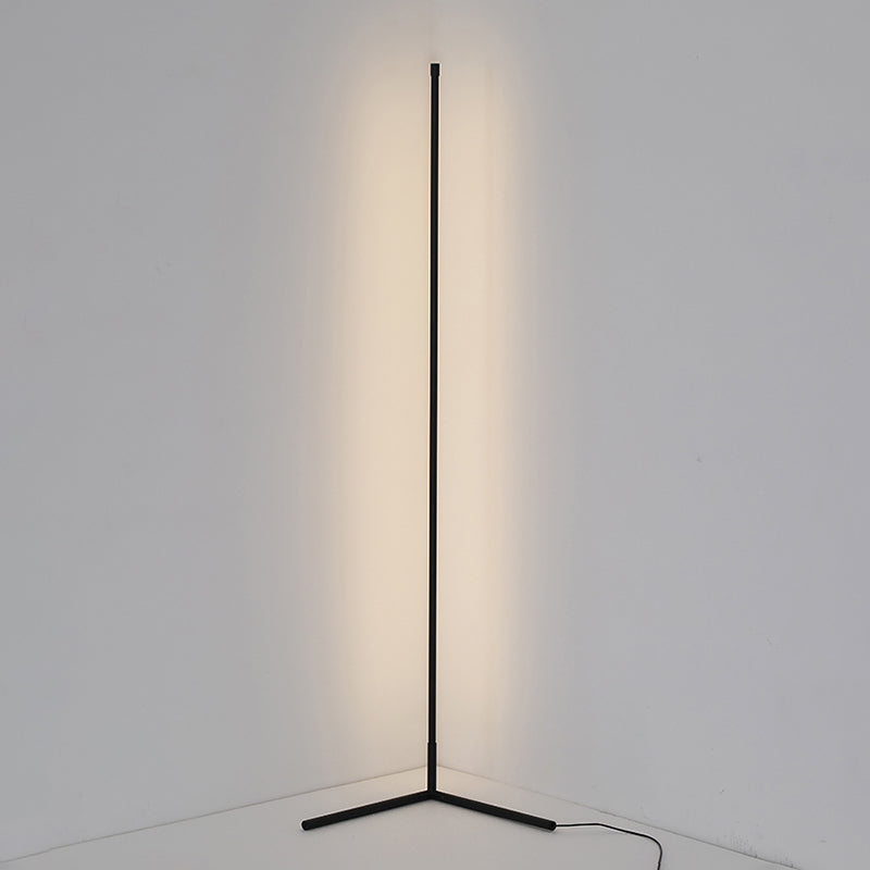 Contemporary Linear Floor Lamp Metal Black LED Floor Light for Living Room