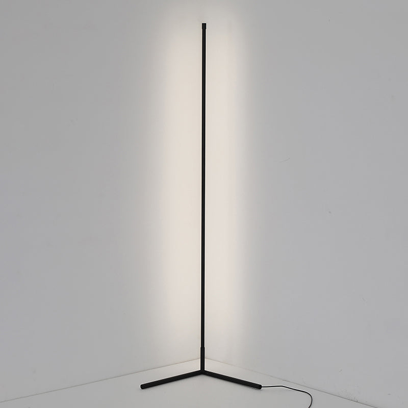 Contemporary Linear Floor Lamp Metal Black LED Floor Light for Living Room