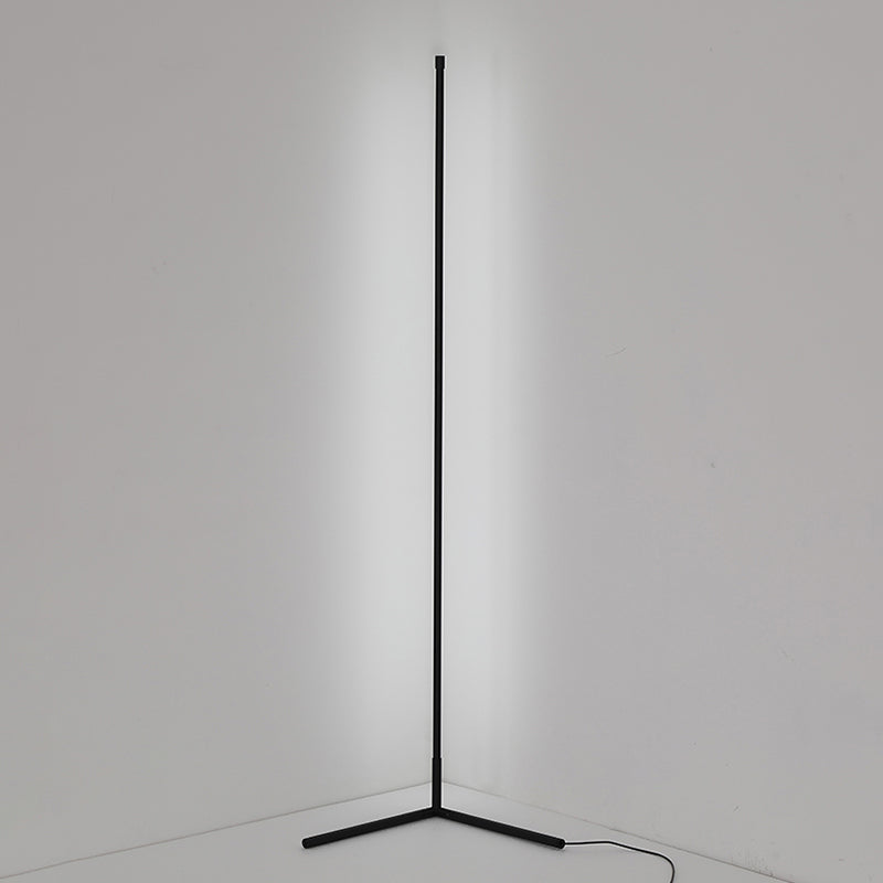 Contemporary Linear Floor Lamp Metal Black LED Floor Light for Living Room