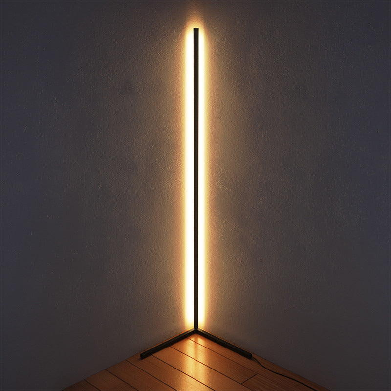 Contemporary Linear Floor Lamp Metal Black LED Floor Light for Living Room