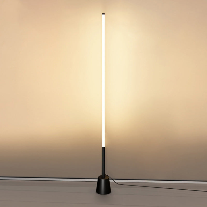 Linear Shape Metal Floor Lighting Contemporary Style Single Light Floor Lamp