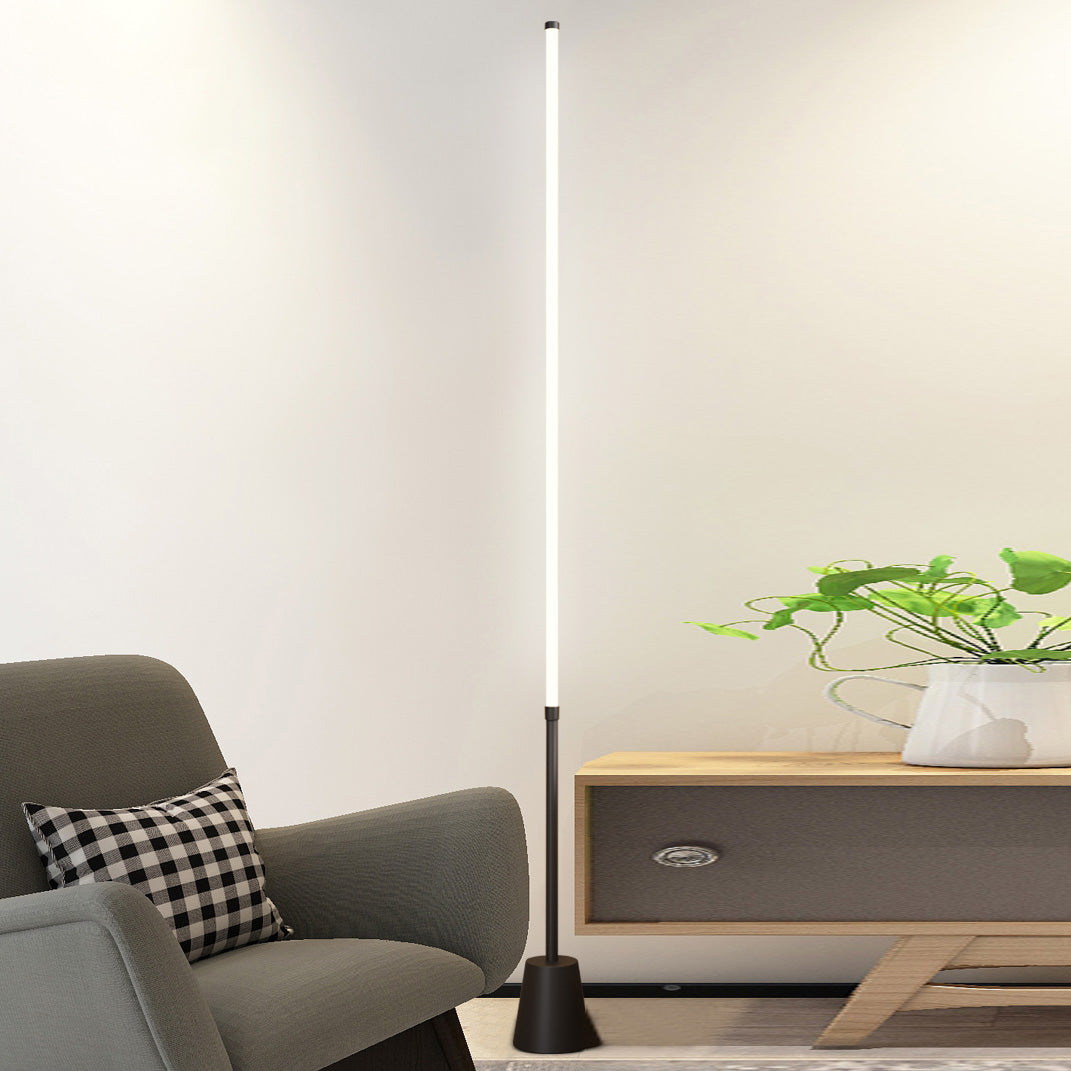 Linear Shape Metal Floor Lighting Contemporary Style Single Light Floor Lamp