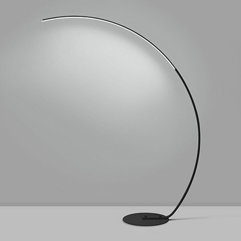 Curve Shape Metal Floor Lighting Contemporary Style 1 Light Floor Lamp