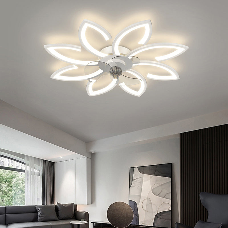 Modern Style Ceiling Fan Lighting Metal 6 Light Ceiling Fan Lamp for Bedroom