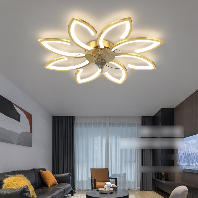 Modern Style Ceiling Fan Lighting Metal 6 Light Ceiling Fan Lamp for Bedroom