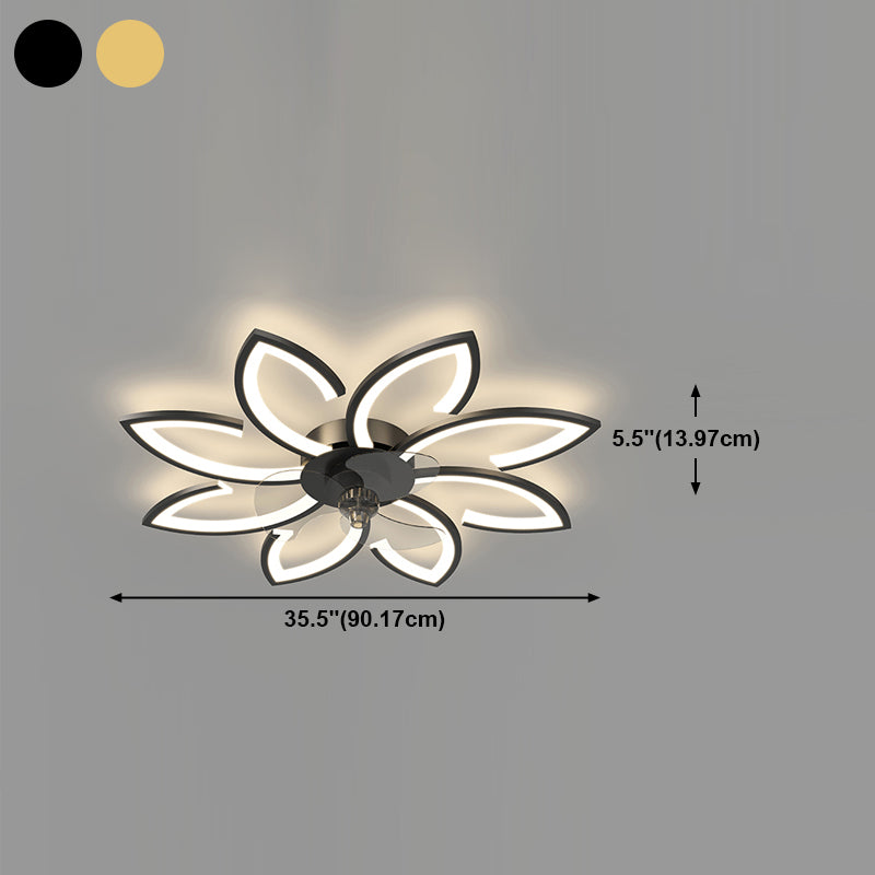 Metal Geometric Shape Ceiling Fans Modern Multi-Lights Ceiling Fan Lamp Fixture