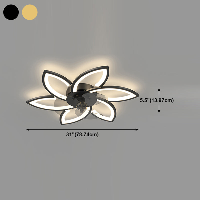 Metal Geometric Shape Ceiling Fans Modern Multi-Lights Ceiling Fan Lamp Fixture