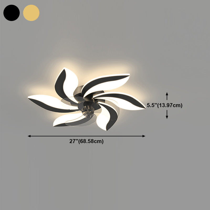 Metal Geometric Shape Ceiling Fans Modern Multi-Lights Ceiling Fan Lamp Fixture