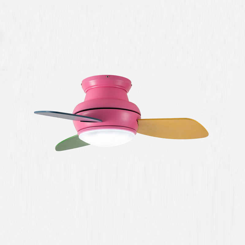 Ventio a soffitto rotondo in stile per bambini 1 Metal 1 Luce LED LIGHT per camera da letto