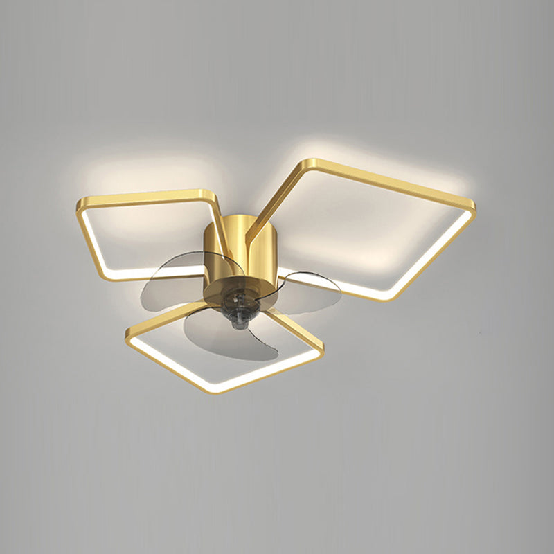 Metal Geometric Shape Ceiling Fans Modern Multi-Lights Ceiling Fan Lamp Fixture