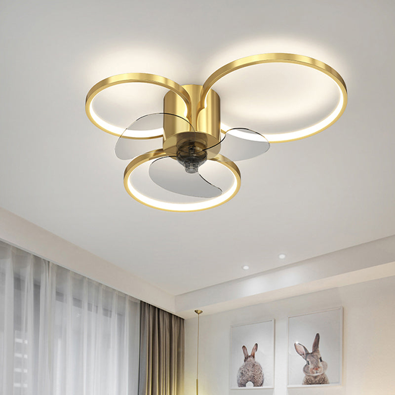 Metal Geometric Shape Ceiling Fans Modern Multi-Lights Ceiling Fan Lamp Fixture