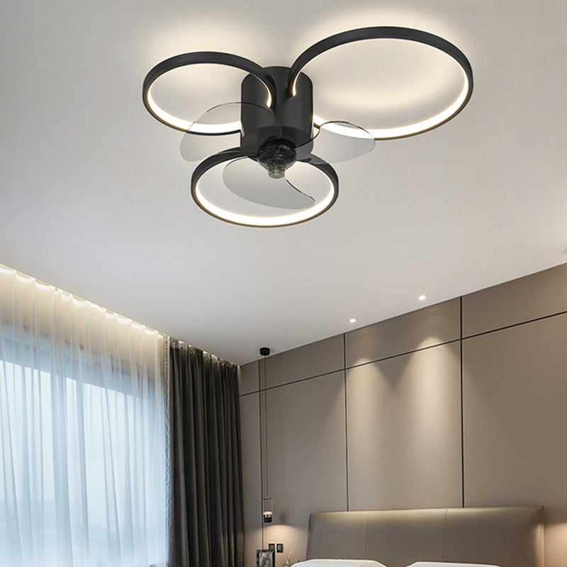 Metal Geometric Shape Ceiling Fans Modern Multi-Lights Ceiling Fan Lamp Fixture