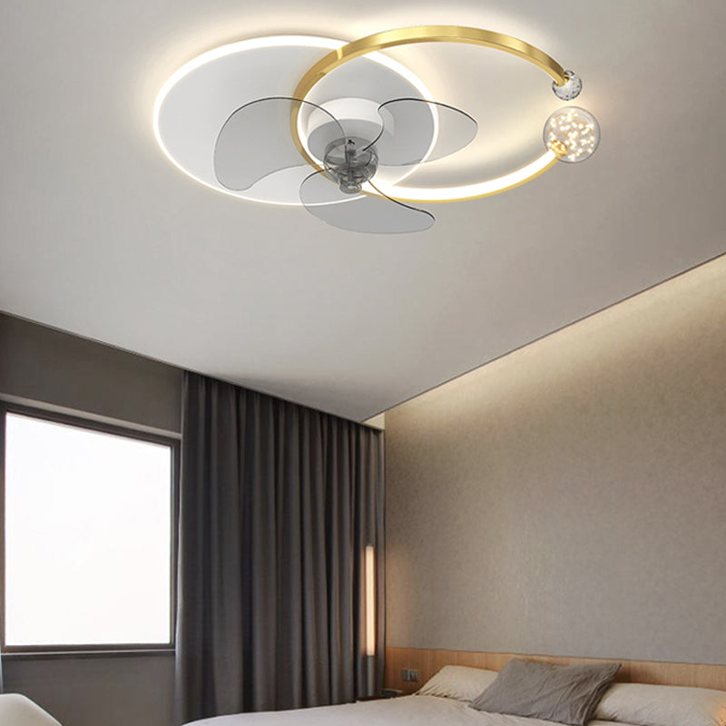 Metal Geometric Shape Ceiling Fans Modern Multi-Lights Ceiling Fan Lamp Fixture