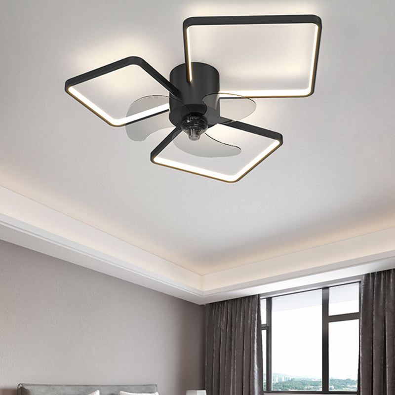 Metal Geometric Shape Ceiling Fans Modern Multi-Lights Ceiling Fan Lamp Fixture