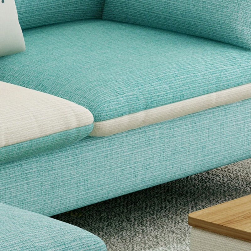Linen Blend Removable Cushions Square Arm Sectional with Storage and Chaise