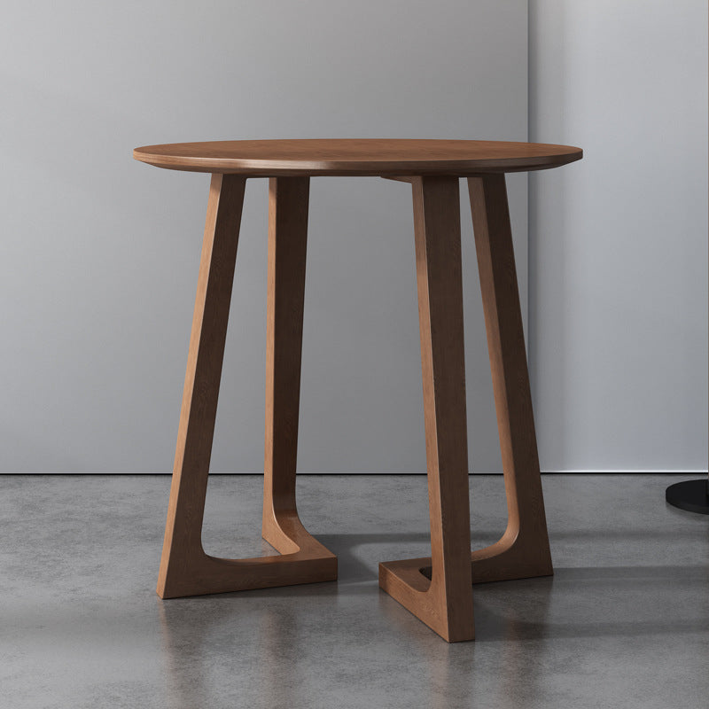 Wood Abstract End Table Traditional Espresso/Natural Sofa Side End Table for Living Room