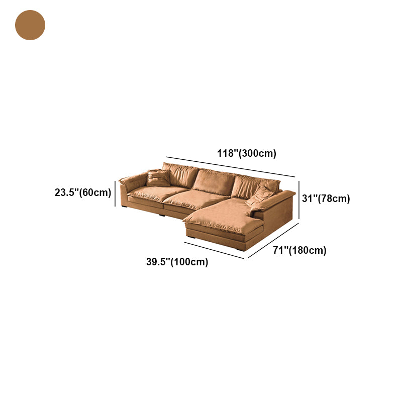 Faux Leather Modern Cushions Sofa 30.7" H Pillow Top Arm Sofa & Chaise