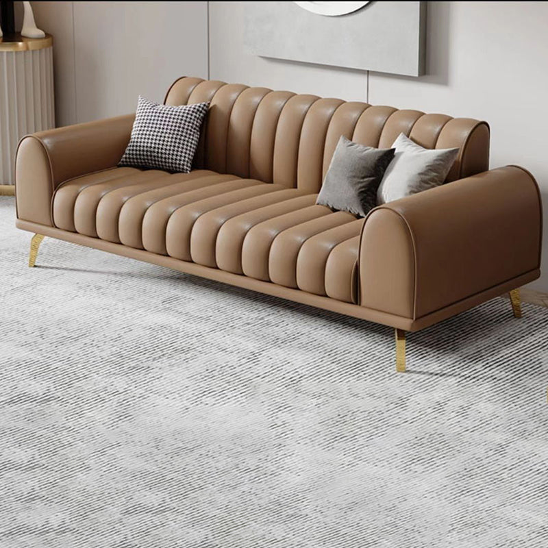 Modern Rolled Arm Sofa Standard Sofa with Sewn Pillow Back for Living Room