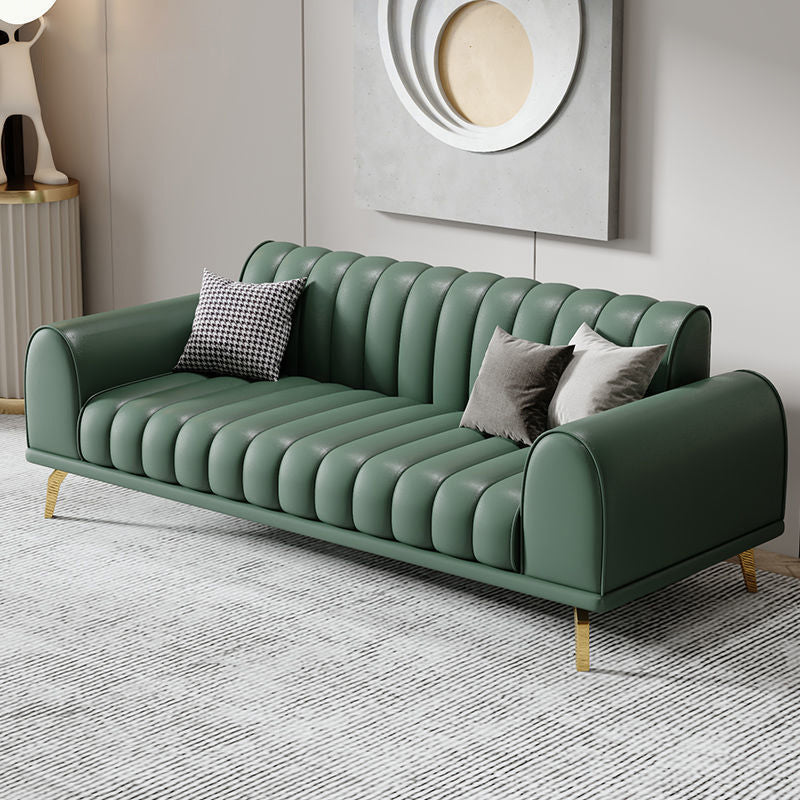 Modern Rolled Arm Sofa Standard Sofa with Sewn Pillow Back for Living Room