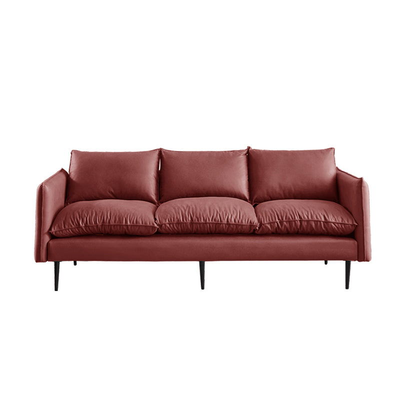 Faux Leather Storage Stationary Living Room Square Arm Standard Sofa