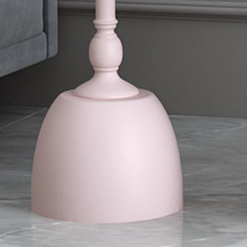 Iron Pedestal End Table Blue/ Pink Round Metal Tray Top Side End Table