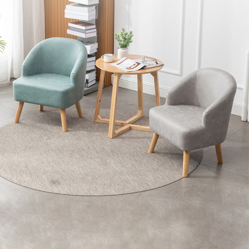 Faux Leather Chair Barrel Chair Solid Wood Frame Chair for Living Room