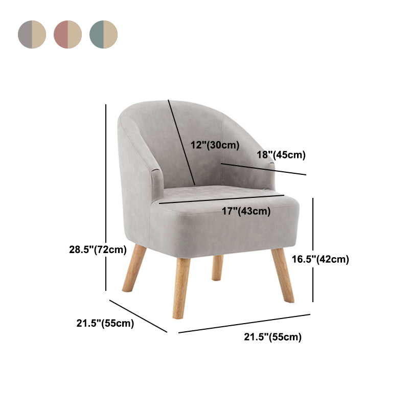 Faux Leather Chair Barrel Chair Solid Wood Frame Chair for Living Room