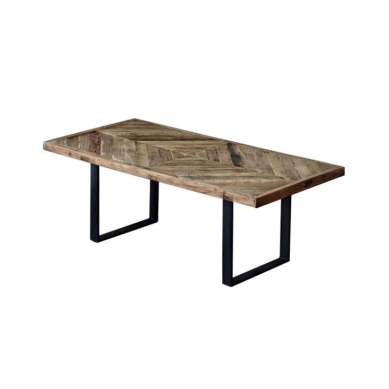Nordic Style Cocktail Table Brown Elm Wood Top Metal Base Round/square Coffee Table