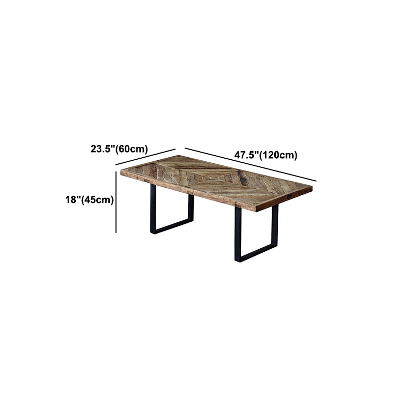 Nordic Style Cocktail Table Brown Elm Wood Top Metal Base Round/square Coffee Table