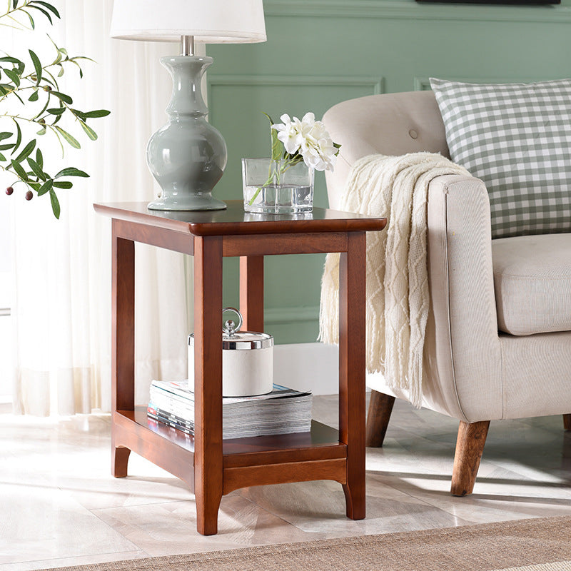 Rectangular Coffee Table with 4 Legs in Wood/black/walnut Rubber Cocktail Table