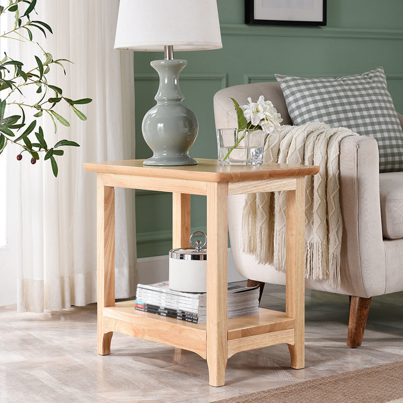 Rectangular Coffee Table with 4 Legs in Wood/black/walnut Rubber Cocktail Table