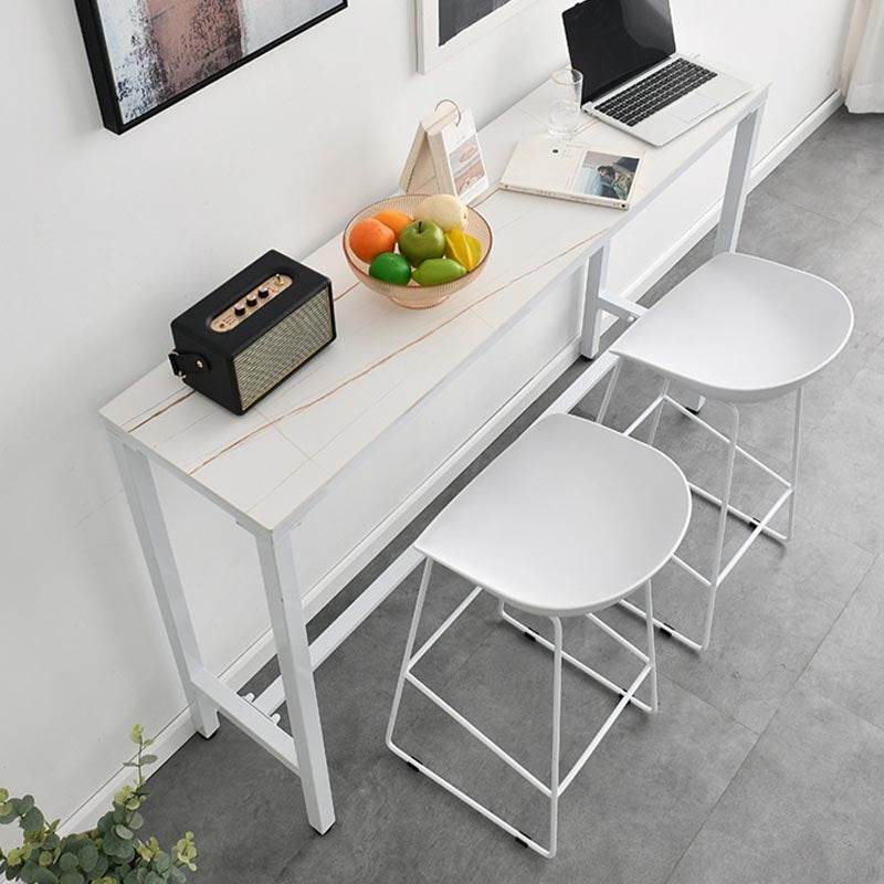 Balcony Bar Height Counter Height Table Modern Rectangle Footrest Pub Table