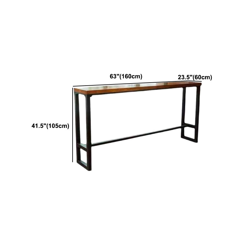 Rectangle Counter Wine Table Footrest Wood Industrial Cocktail Bar Table for Coffee Shop