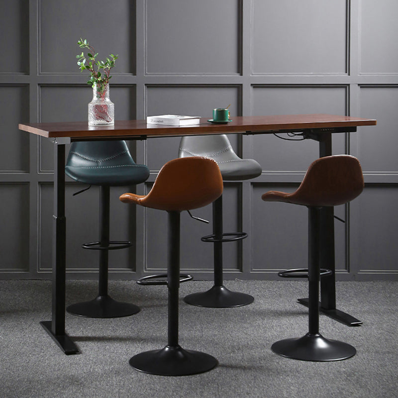 Industrial Style Wood Top Counter Table Liftable Bar Table for Coffee Shop