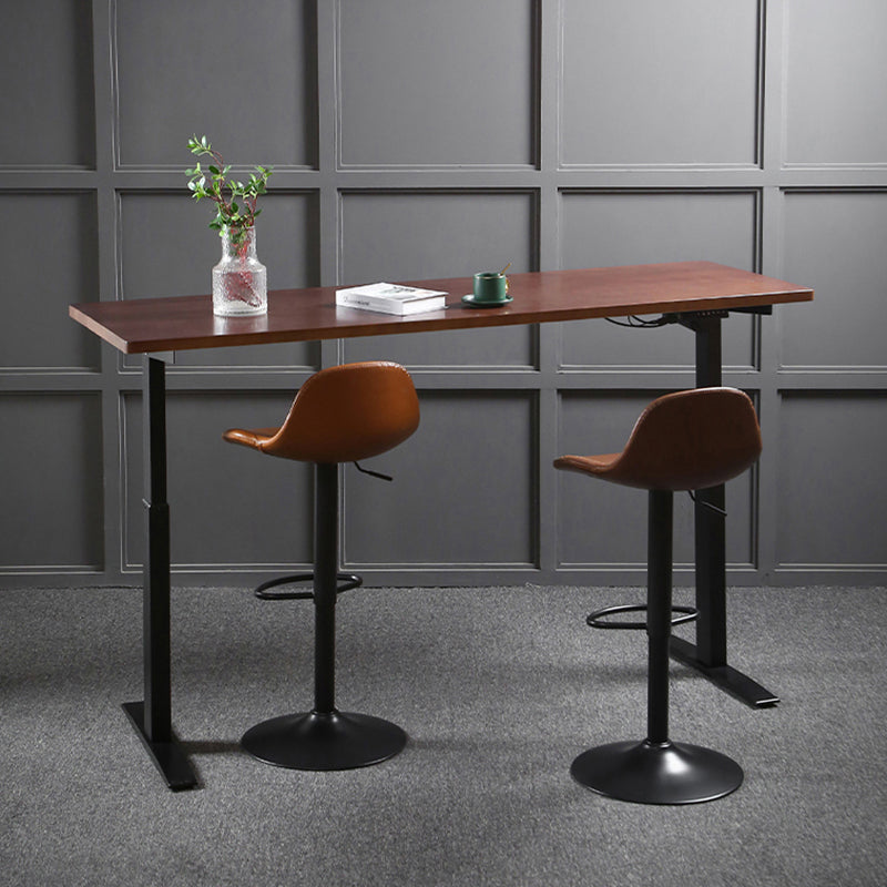 Industrial Style Wood Top Counter Table Liftable Bar Table for Coffee Shop