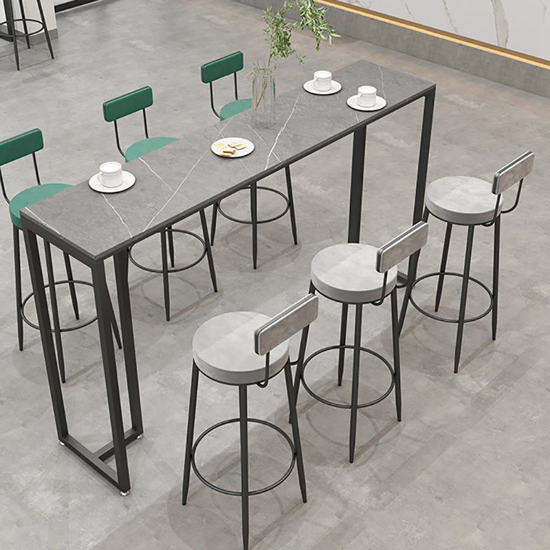 Industrial Style Bar Table 42-inch Height Black Iron Pedestal Bistro Table