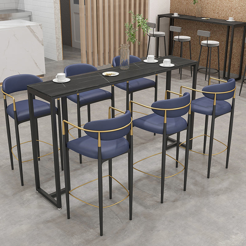 Industrial Style Bar Table 42-inch Height Black Iron Pedestal Bistro Table