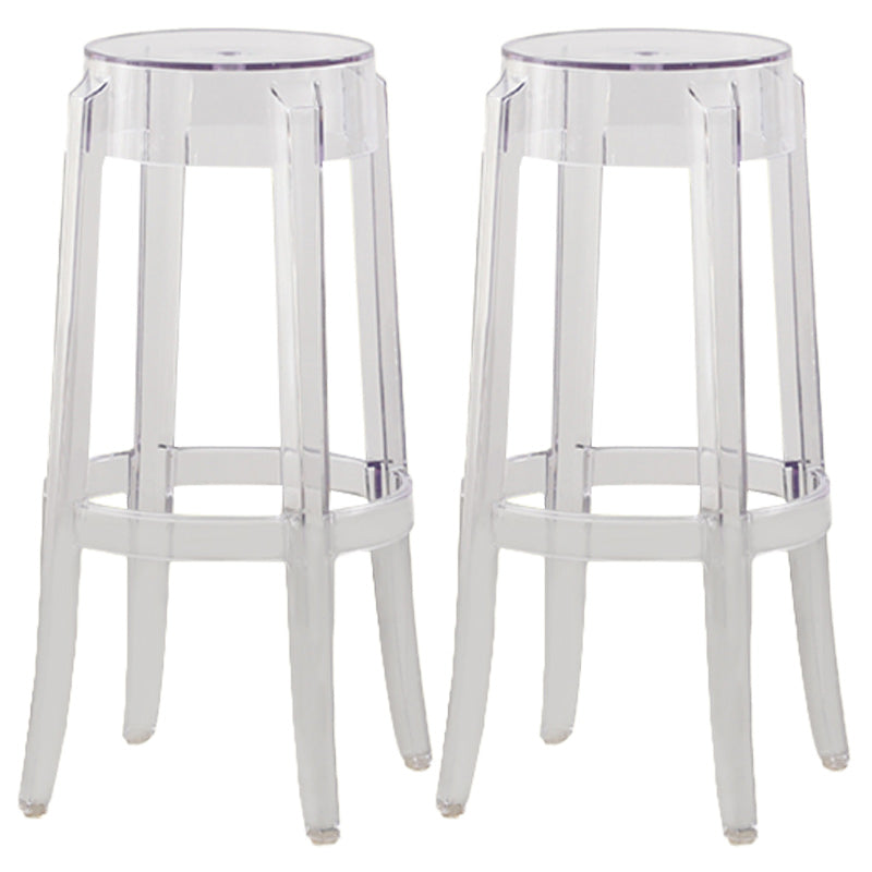 Nordic Style Bar-stool Round Counter Bar Stool with Plastic Legs for Home