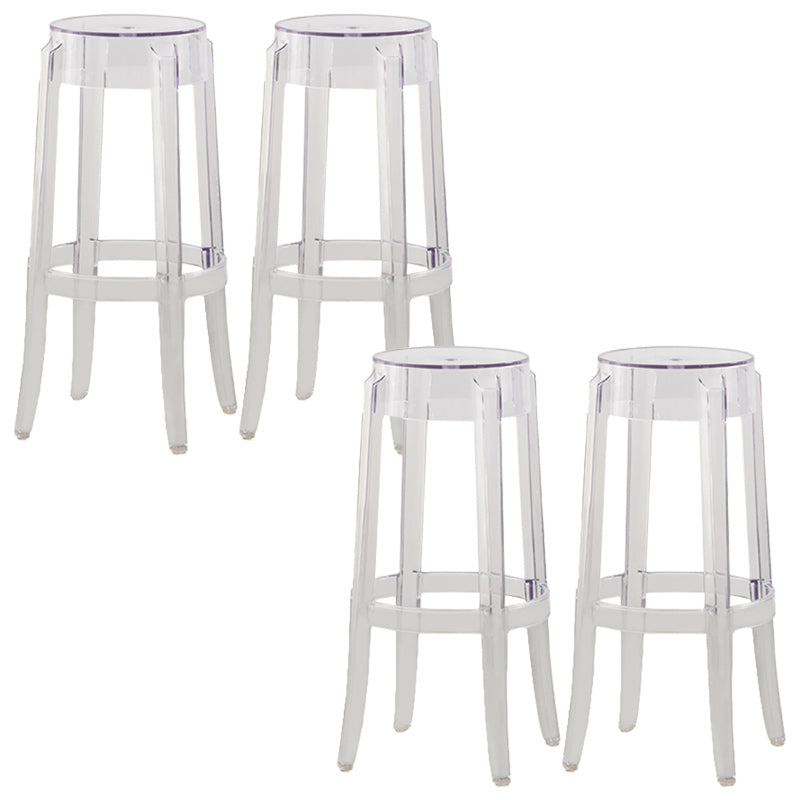 Nordic Style Bar-stool Round Counter Bar Stool with Plastic Legs for Home