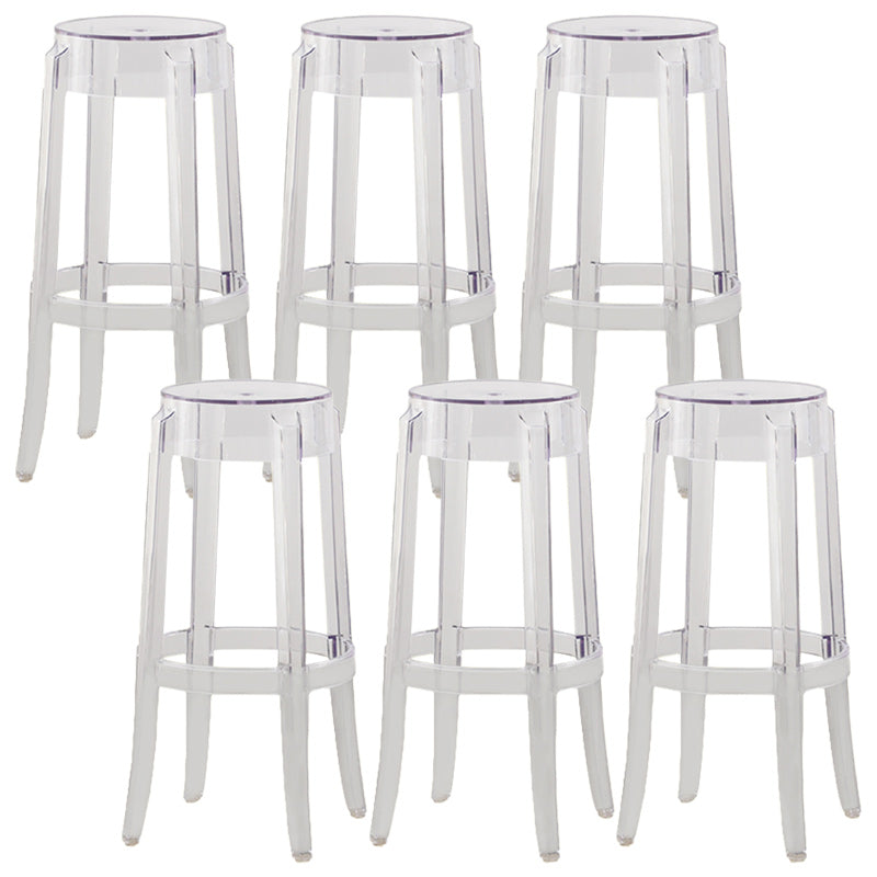 Nordic Style Bar-stool Round Counter Bar Stool with Plastic Legs for Home