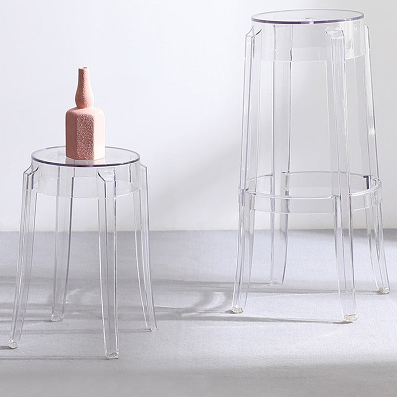 Nordic Style Bar-stool Round Counter Bar Stool with Plastic Legs for Home