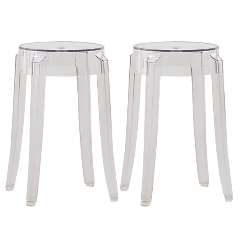 Nordic Style Bar-stool Round Counter Bar Stool with Plastic Legs for Home