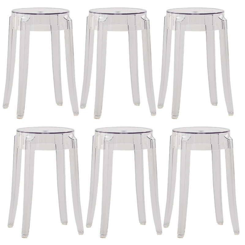 Nordic Style Bar-stool Round Counter Bar Stool with Plastic Legs for Home