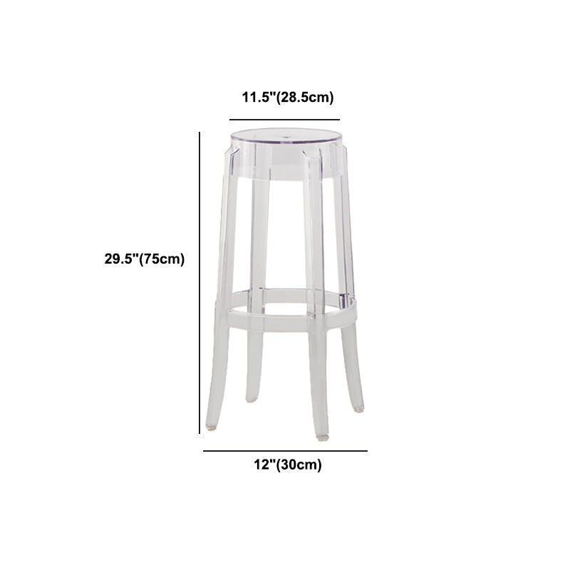 Nordic Style Bar-stool Round Counter Bar Stool with Plastic Legs for Home