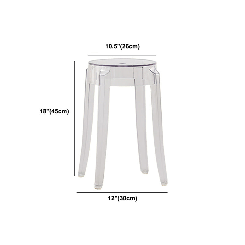 Nordic Style Bar-stool Round Counter Bar Stool with Plastic Legs for Home