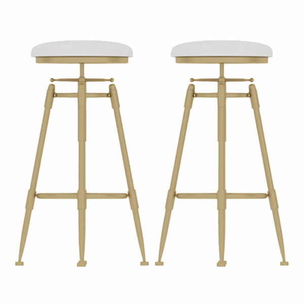 Glam Liftable Rotatable Counter Stool Iron Cafe Bar Stool with Cushion and Pedal