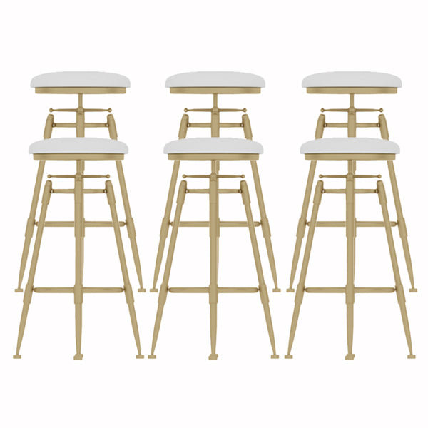 Glam Liftable Rotatable Counter Stool Iron Cafe Bar Stool with Cushion and Pedal